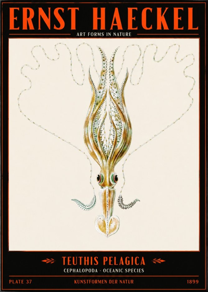 Ernst Haeckel Teuthis Pelagica No2 - Affiche