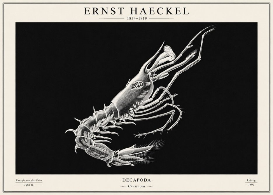 Ernst Haeckel Decapoda the Crustaceans No2 - Affiche