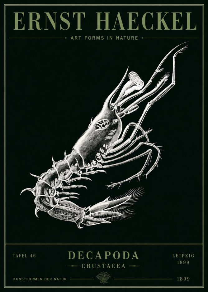 Ernst Haeckel Decapoda the Crustaceans No5 - Affiche