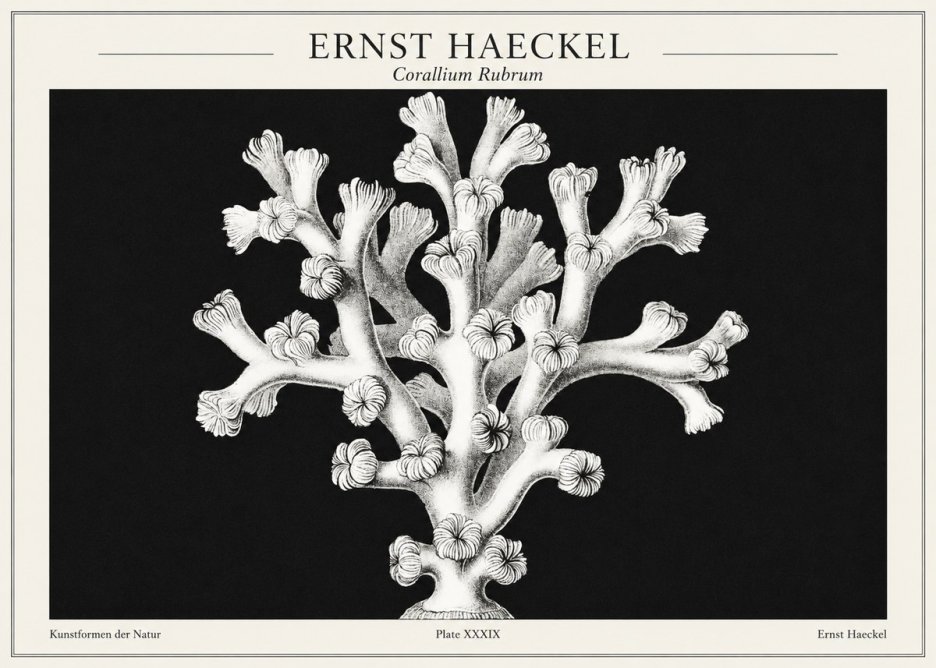 Ernst Haeckel Corallium Rubrum I No1 - Affiche