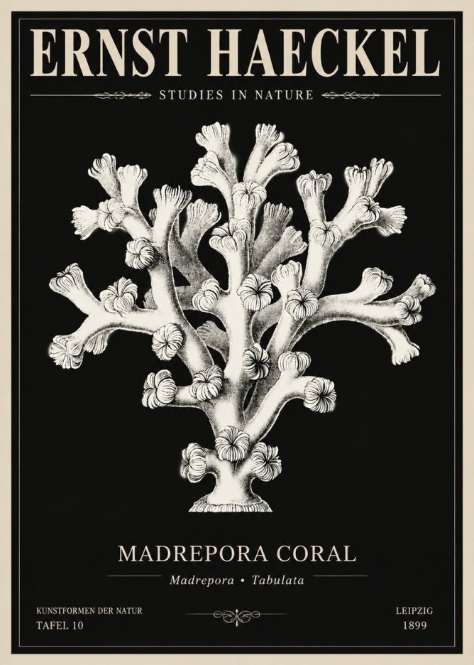 Ernst Haeckel Corallium Rubrum I No6 - Affiche