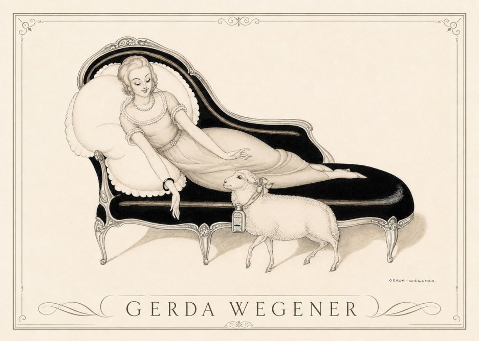 Gerda Wegener Lady with Lamb No3 - Affiche