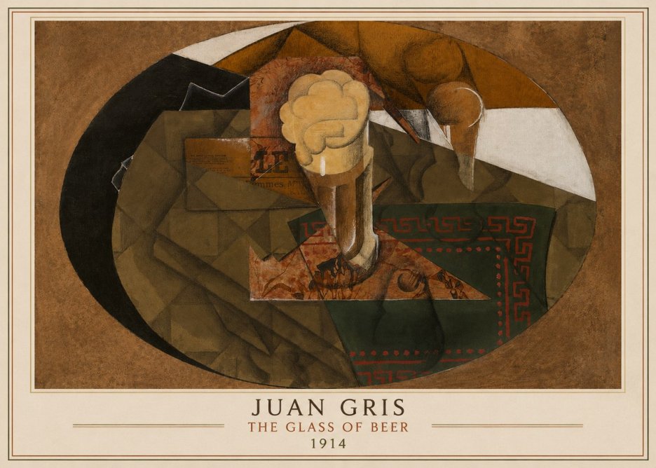 Juan Gris The Glass of Beer No4 - Affiche