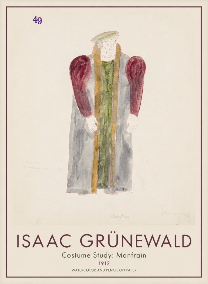 Isaac Grünewald Costume Study: Manfrain No1 - Affiche