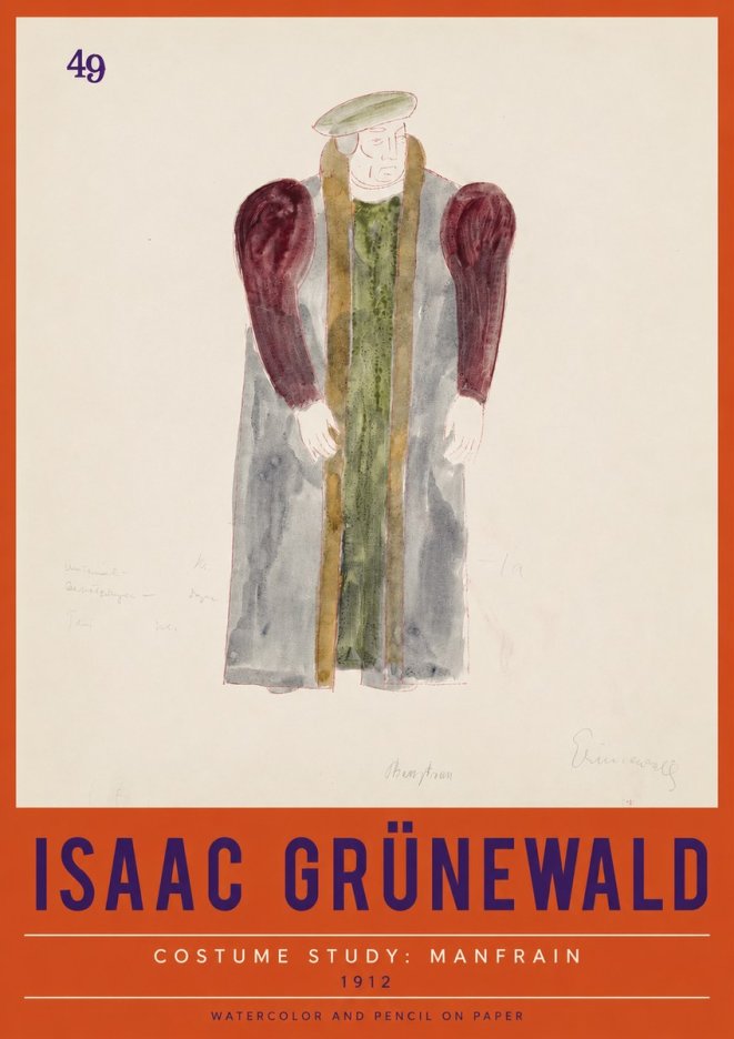 Isaac Grünewald Costume Study: Manfrain No2 - Affiche