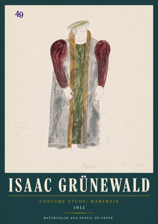 Isaac Grünewald Costume Study: Manfrain No4 - Affiche