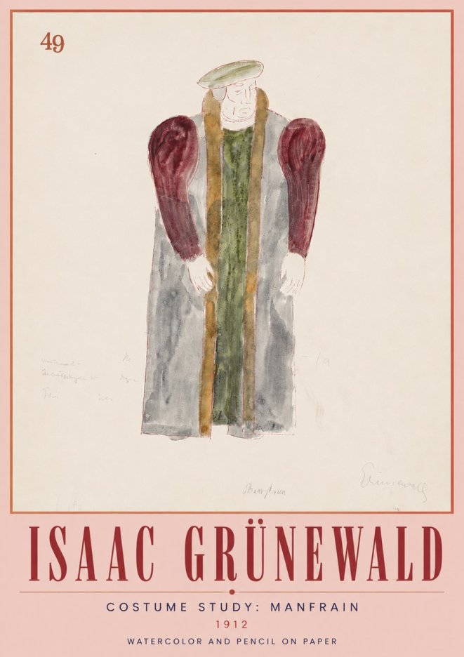 Isaac Grünewald Costume Study: Manfrain No5 - Affiche
