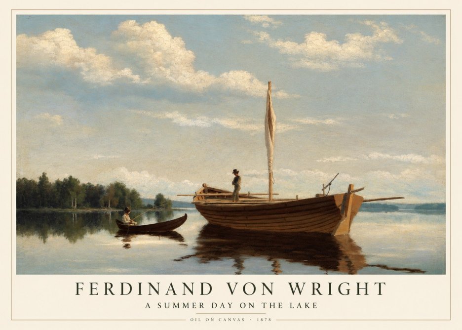 Ferdinand von Wright Fishing Boats on a Calm Lake. 1878. No5 - Affiche