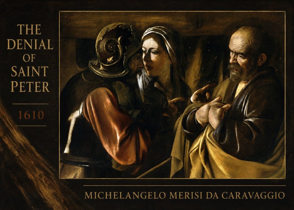 Michelangelo Merisi da Caravaggio The Denial of Saint Peter No2 - Affiche