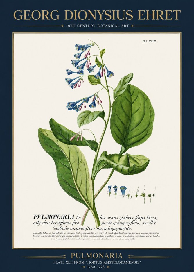 Georg Dionysius Ehret Pulmonaria No3 - Affiche