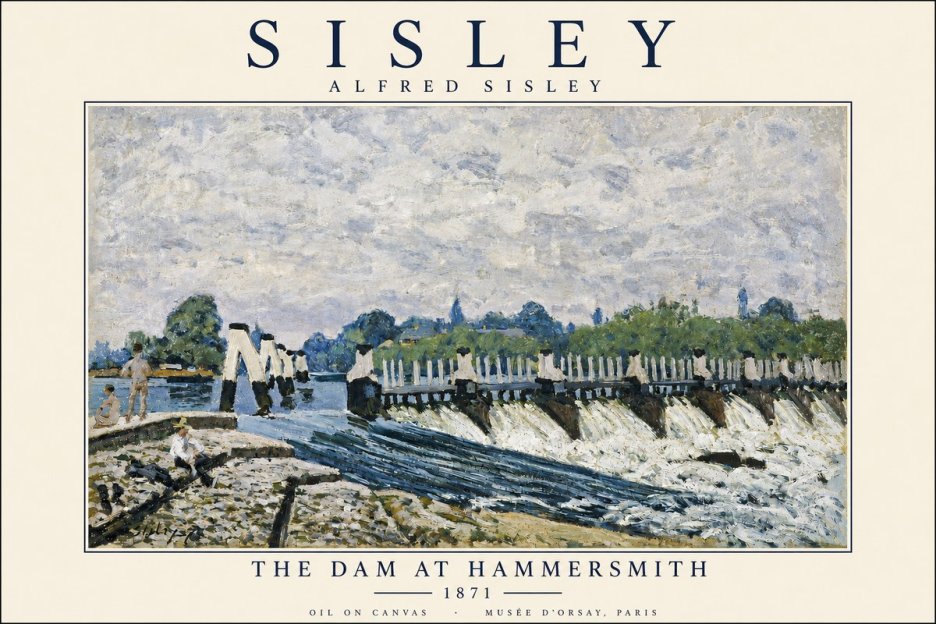 Sisley The Dam at Hammersmith No3 - Affiche