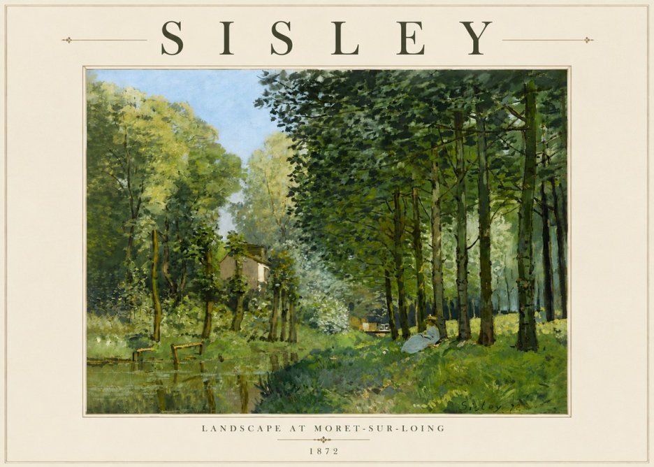 Sisley Landscape at Moret-sur-loing No5 - Affiche