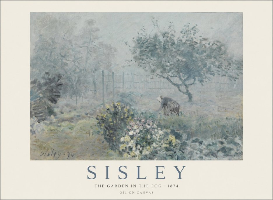 Sisley The Garden in the Fog No1 - Affiche