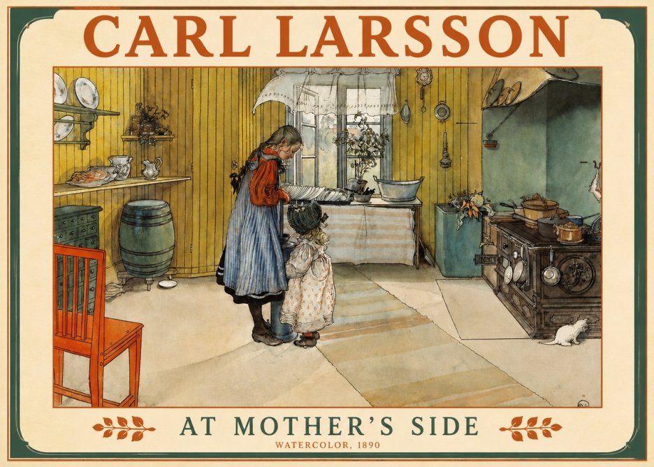 Carl Larsson At Mother's Side No2 - Affiche