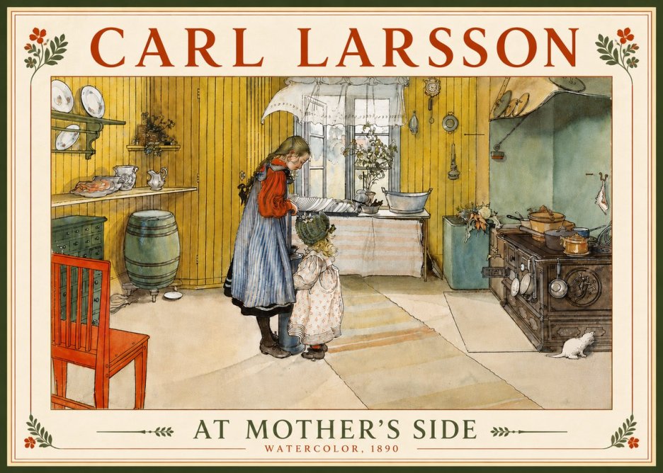 Carl Larsson At Mother's Side No6 - Affiche