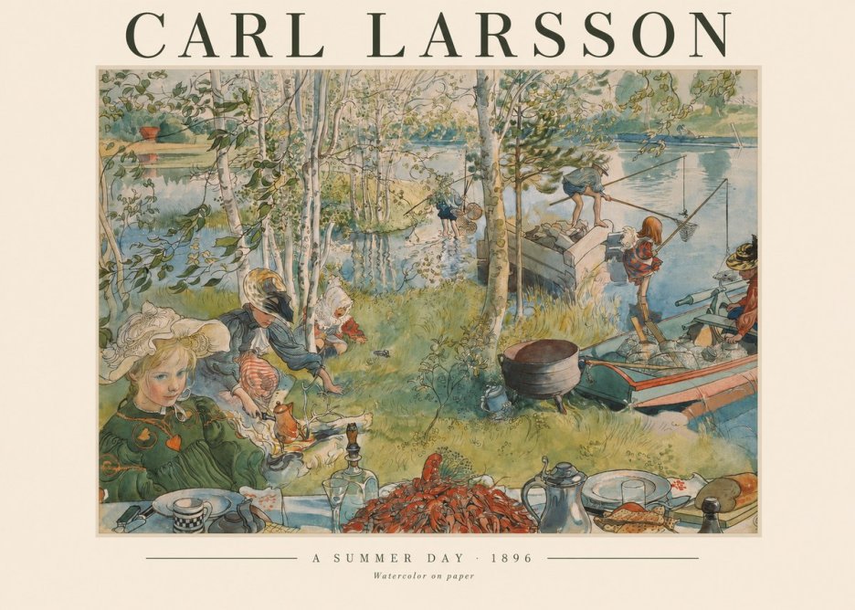 Carl Larsson A Summer Day No1 - Affiche