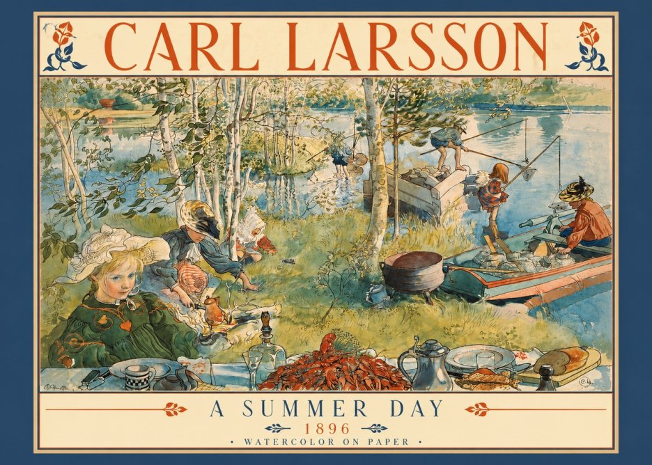Carl Larsson A Summer Day No2 - Affiche