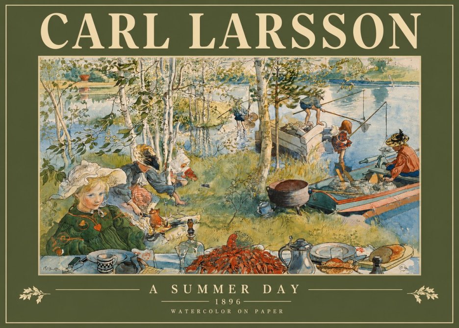 Carl Larsson A Summer Day No3 - Affiche