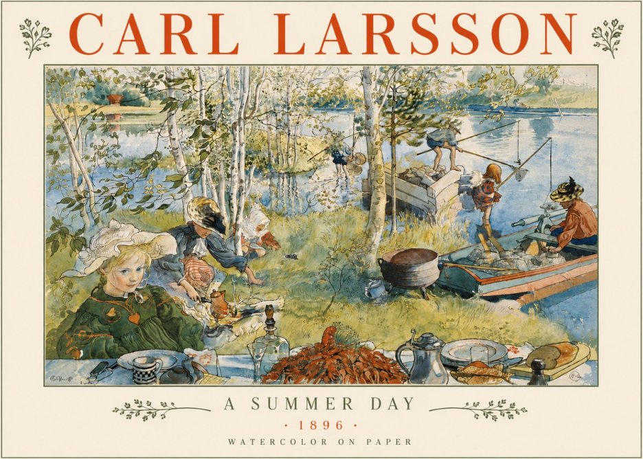 Carl Larsson A Summer Day No5 - Affiche