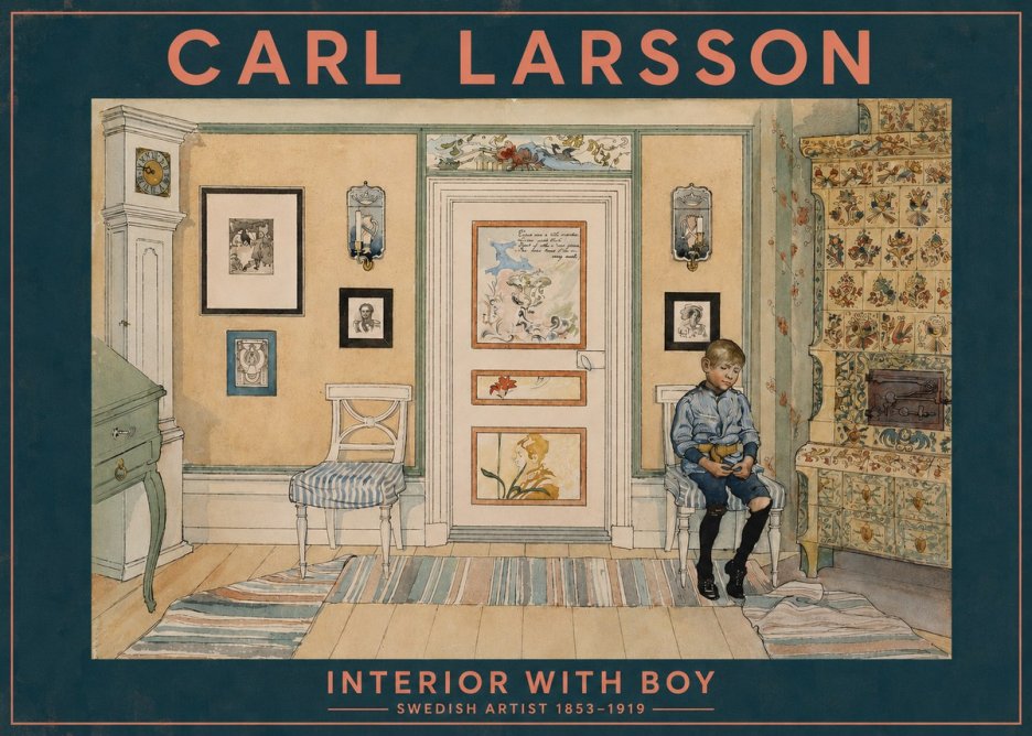 Carl Larsson Interior with Boy No2 - Affiche