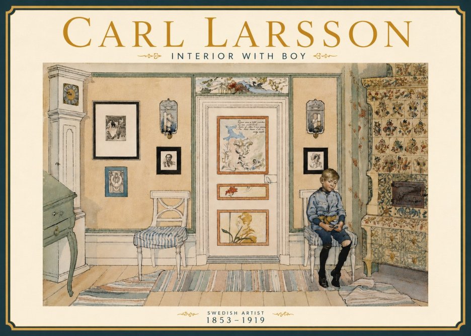Carl Larsson Interior with Boy No6 - Affiche