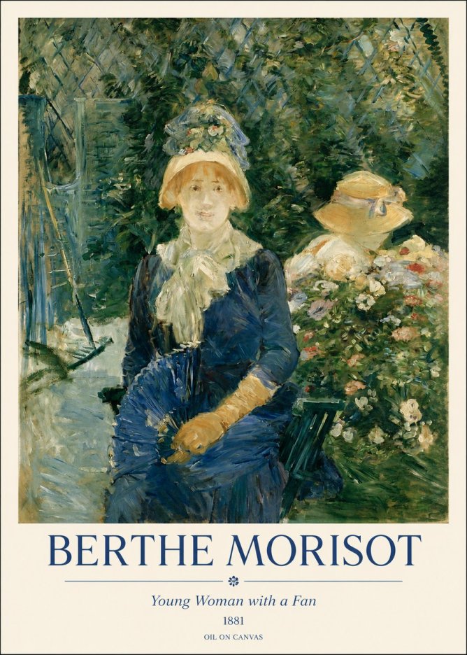 Berthe Morisot Young Woman with a Fan II No1 - Affiche