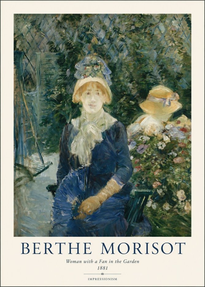Berthe Morisot Young Woman with a Fan II No2 - Affiche
