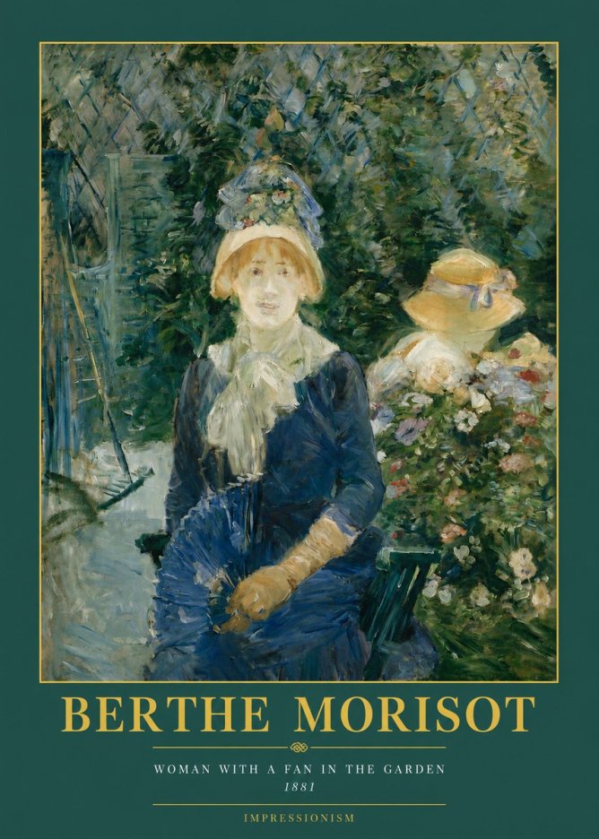 Berthe Morisot Young Woman with a Fan II No3 - Affiche