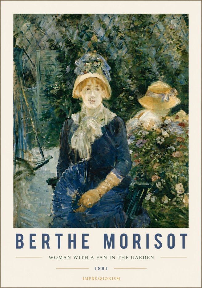 Berthe Morisot Young Woman with a Fan II No5 - Affiche
