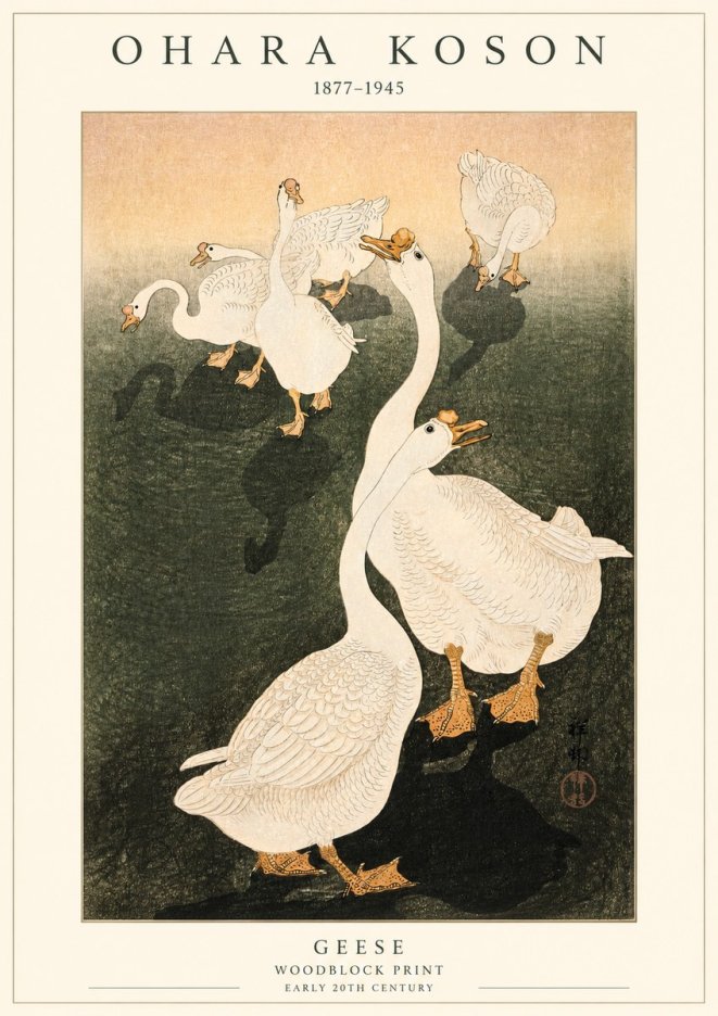 Ohara Koson Geese No1 - Affiche