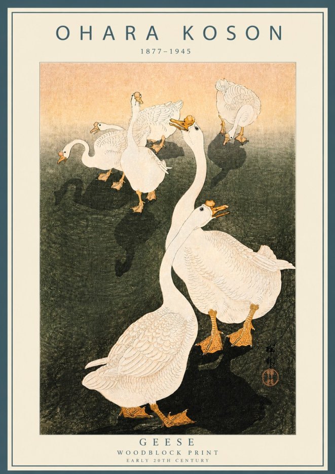 Ohara Koson Geese No3 - Affiche