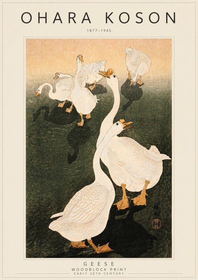 Ohara Koson Geese No4 - Affiche