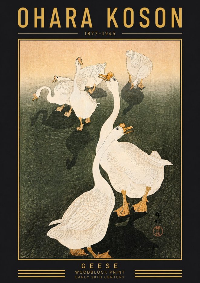 Ohara Koson Geese No5 - Affiche