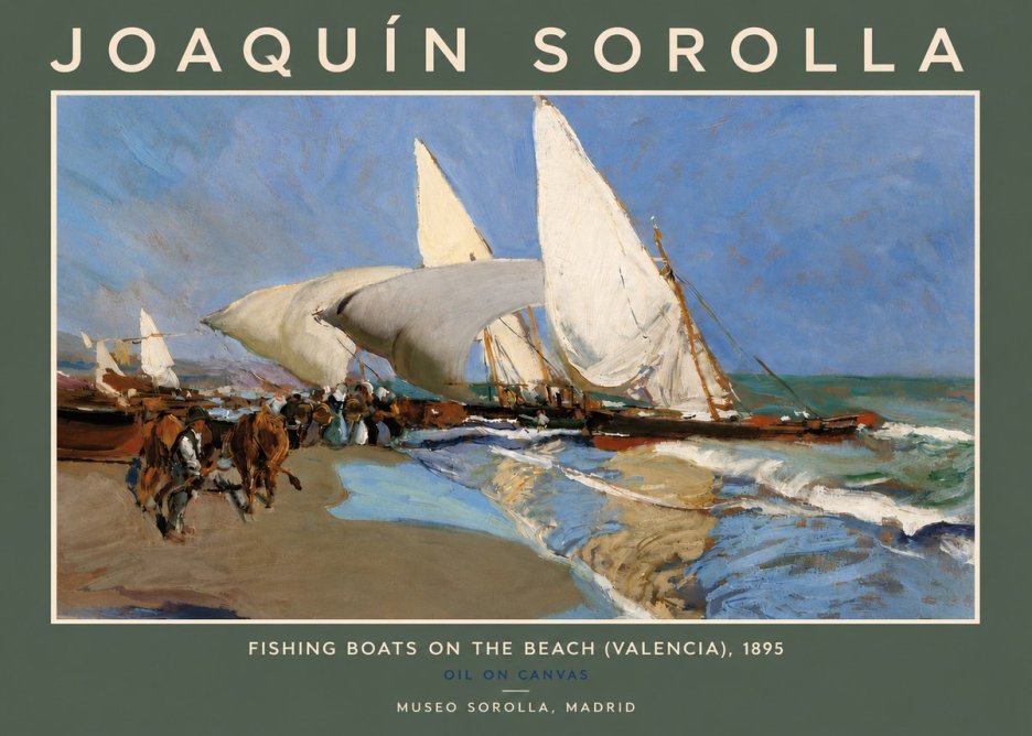 Sorolla Fishing Boats on the Beach (Valencia), 1895 No5 - Affiche