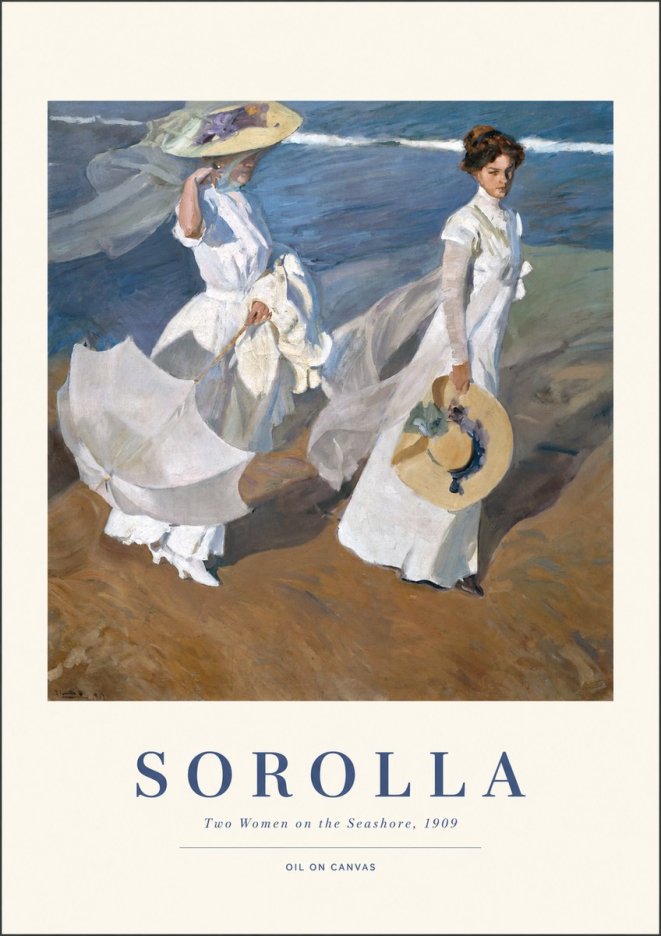 Sorolla Two Women on the Seashore, 1909 No1 - Affiche