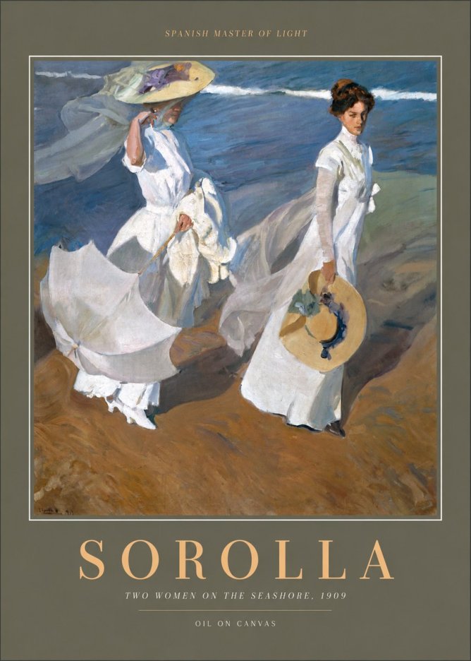 Sorolla Two Women on the Seashore, 1909 No2 - Affiche