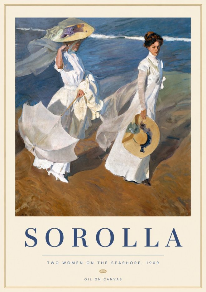 Sorolla Two Women on the Seashore, 1909 No3 - Affiche