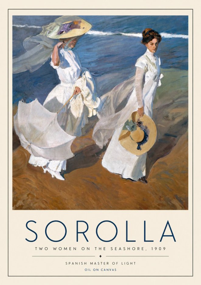 Sorolla Two Women on the Seashore, 1909 No5 - Affiche