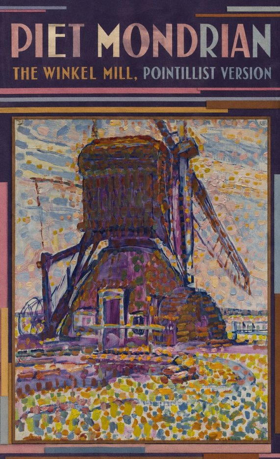 Piet Mondrian The Winkel Mill, Pointillist Version No6 - Affiche