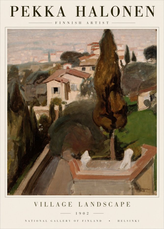 Pekka Halonen Village Landscape No1 - Affiche