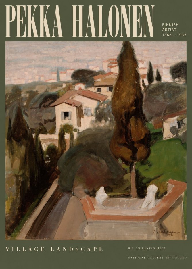 Pekka Halonen Village Landscape No2 - Affiche