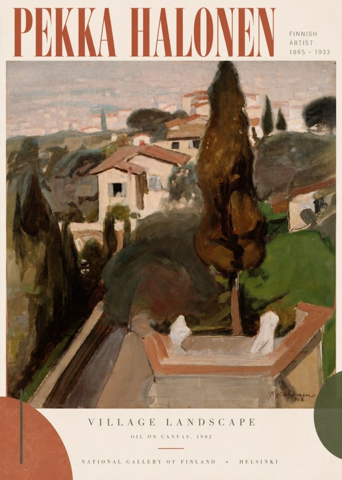 Pekka Halonen Village Landscape No3 - Affiche