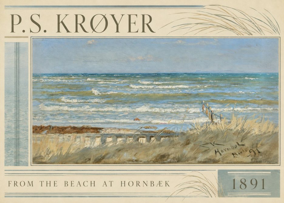 P.S. Krøyer From the Beach at Hornbæk · 1891 No2 - Affiche