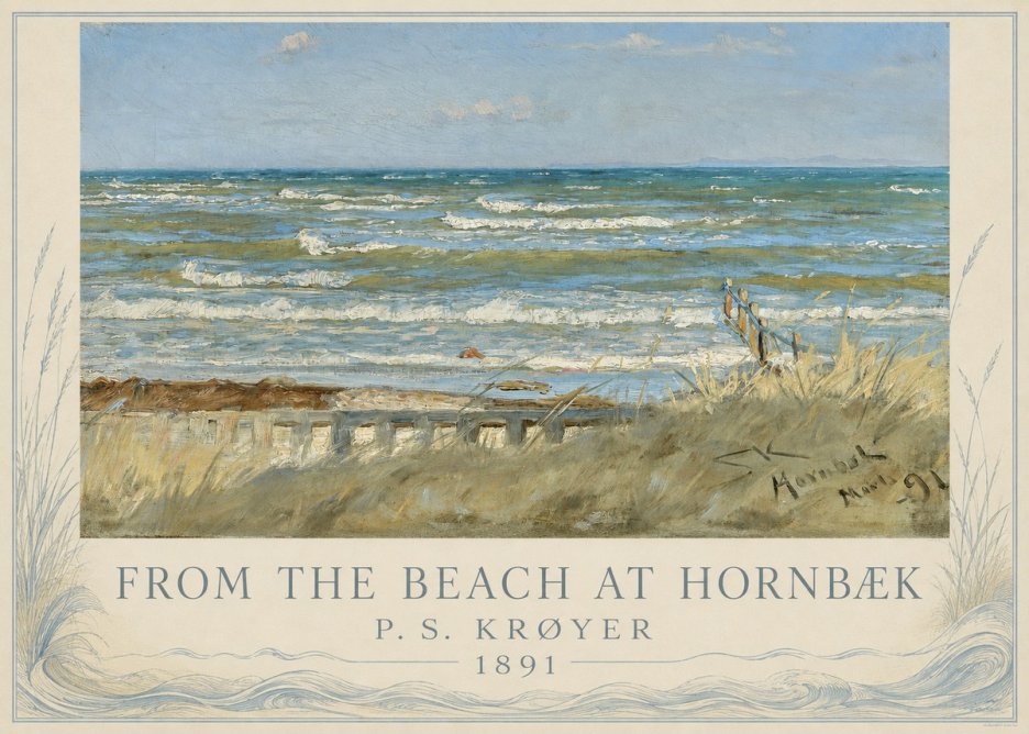 P.S. Krøyer From the Beach at Hornbæk · 1891 No3 - Affiche