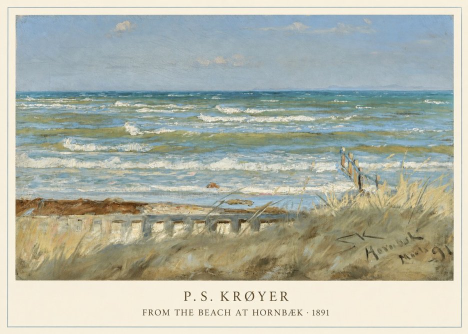 P.S. Krøyer From the Beach at Hornbæk · 1891 No5 - Affiche