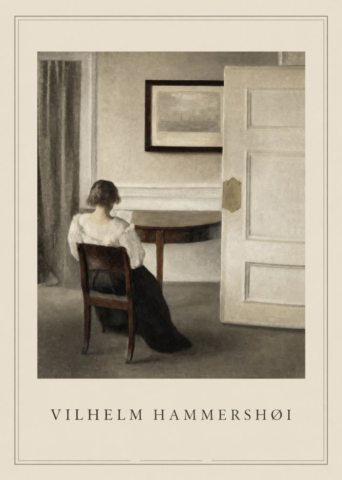 Vilhelm Hammershøi Interior with a Woman, Strandgade 30 No1 - Affiche