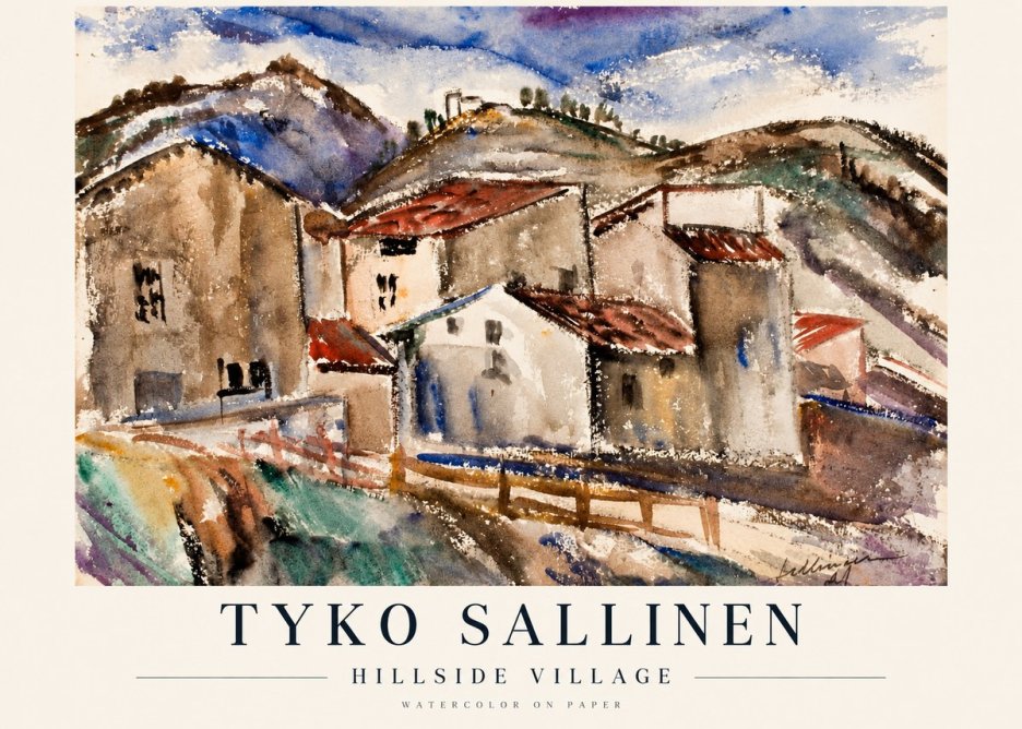 Tyko Sallinen Hillside Village No1 - Affiche