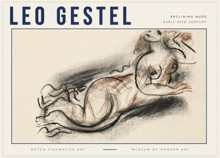 Leo Gestel Reclining Nude No3 - Affiche