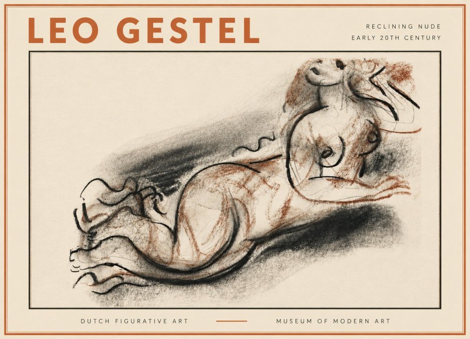 Leo Gestel Reclining Nude No5 - Affiche