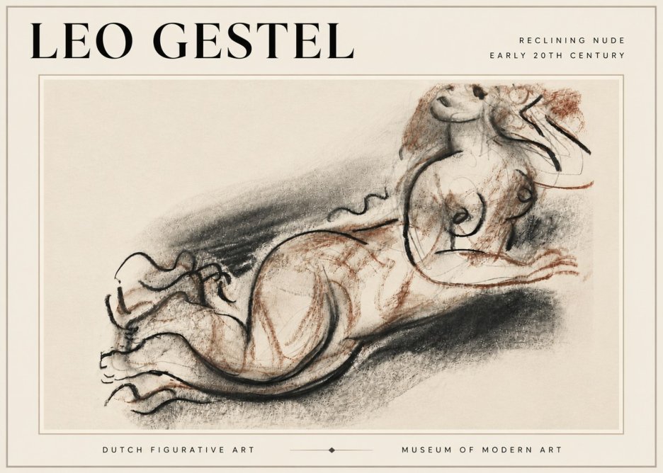 Leo Gestel Reclining Nude No6 - Affiche